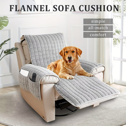 Protector de felpa para sillón con cubierta para reposabrazos