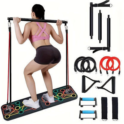Push-up set za plank s ručkama, trakama za otpor i dodacima – idealno za prsa i trbuh