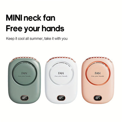 Mini ventilador de cuello recargable por USB: ligero y con velocidad ajustable