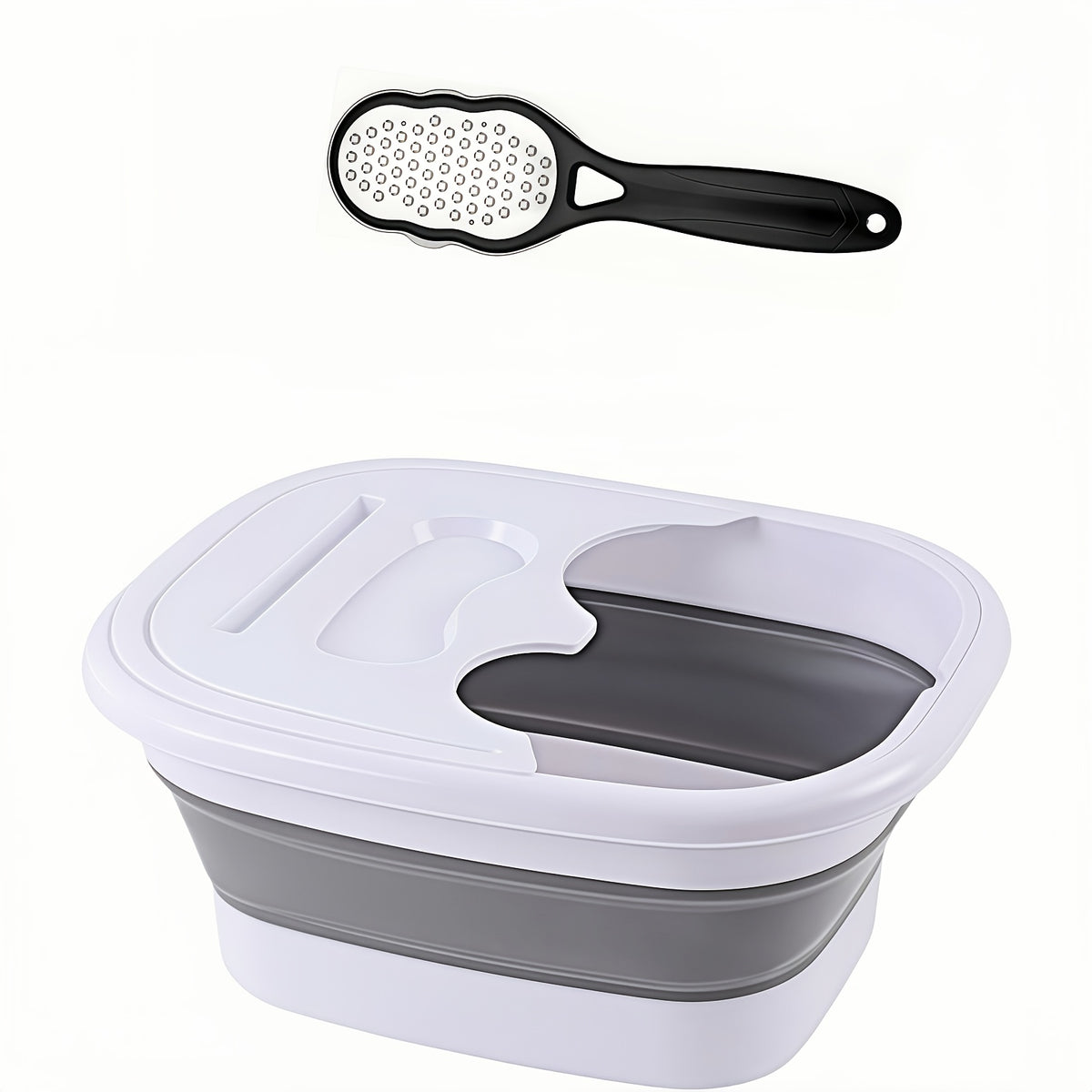 Banho-pé dobrável com superfície de massagem