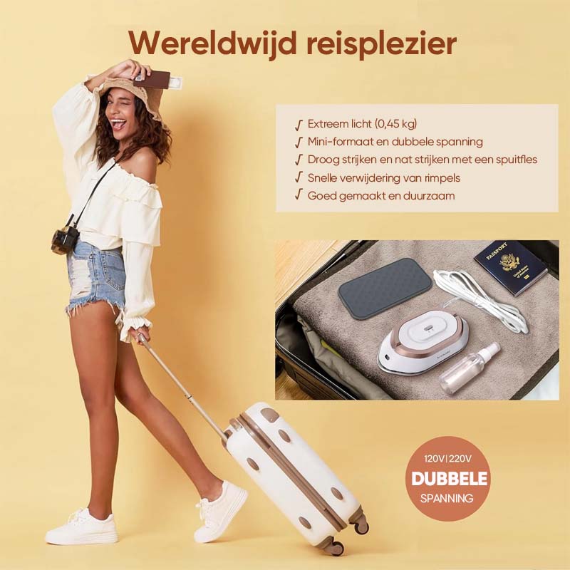 TravelPress – Putna pegla za odjeću s dvostrukim naponom