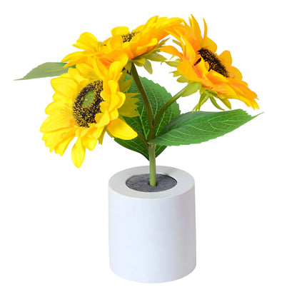 Lámpara de mesa LED con diseño de girasol