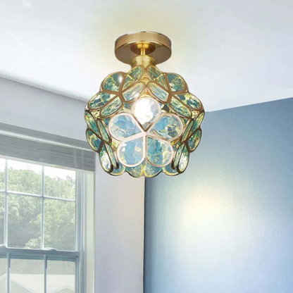 Candeeiro de teto decorativo com motivo floral