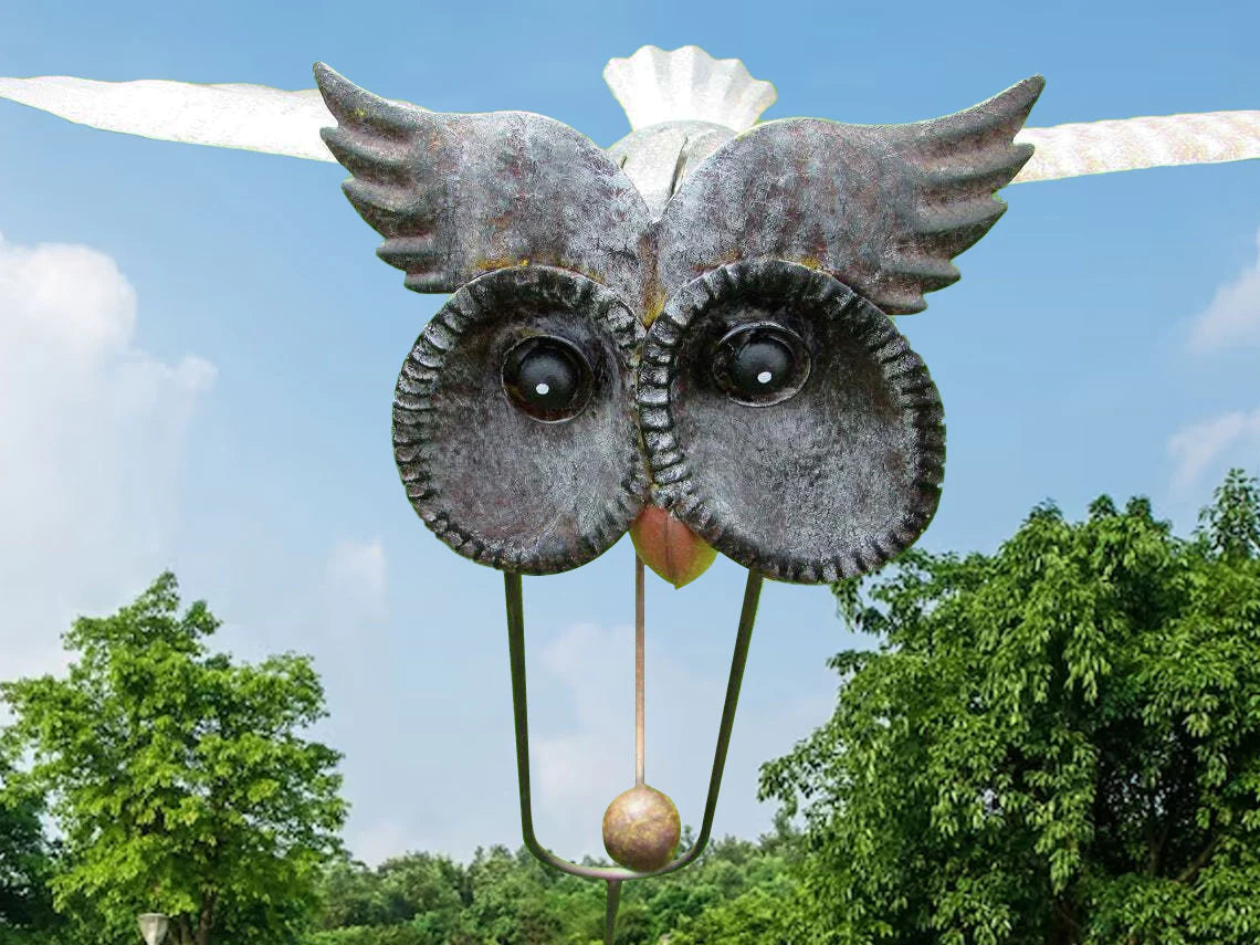 Gerador Eólico em Forma de Pássaro em Metal - Enfeites Decorativos para Jardim