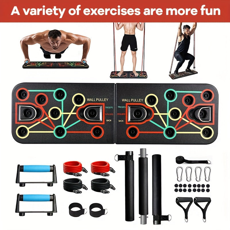 Push-up set za plank s ručkama, trakama za otpor i dodacima – idealno za prsa i trbuh