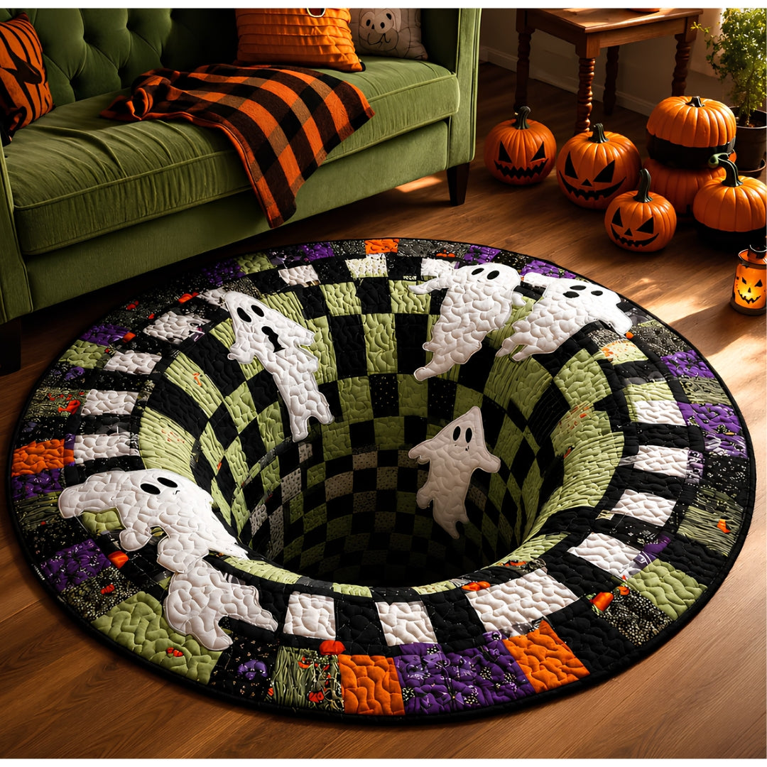 Alfombra redonda de Halloween en 3D con motivo de terror