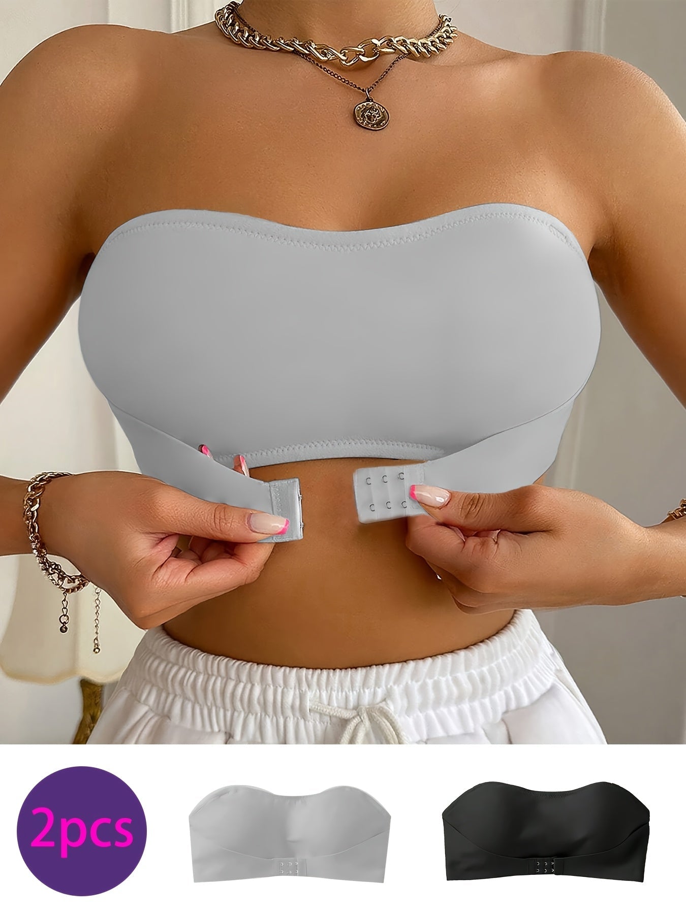 Sujetador bandeau sin costuras: suave y cómodo, sin aros.