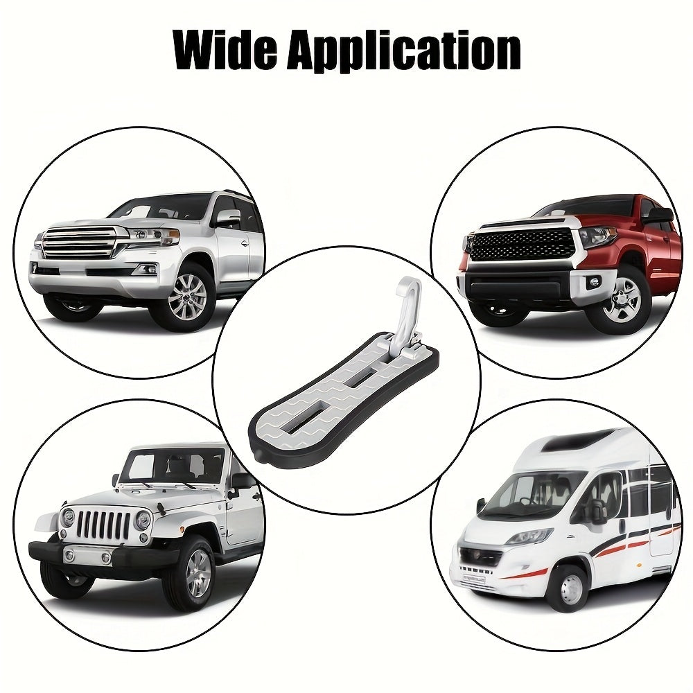 Estribo plegable para automóvil con martillo de emergencia