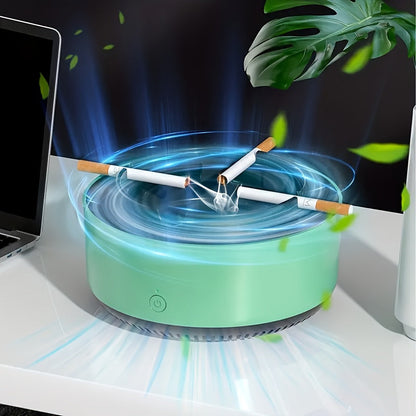 Cenicero inteligente con purificador de aire: eliminación eficaz de humo y olores con un diseño elegante.