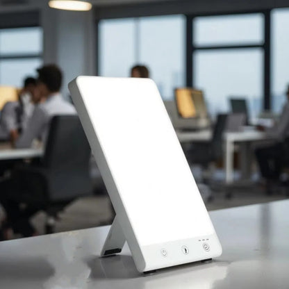 Lámpara de luz diurna de 10.000 lux, con brillo regulable y soporte de mesa