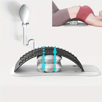 Suporte lombar RelaxBack com múltiplos níveis de ajuste para maior conforto e relaxamento.