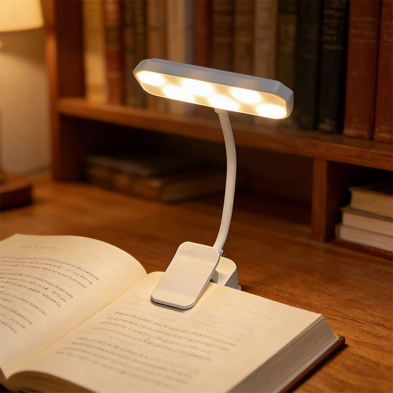 Wiederaufladbare LED Leselampe mit Clip