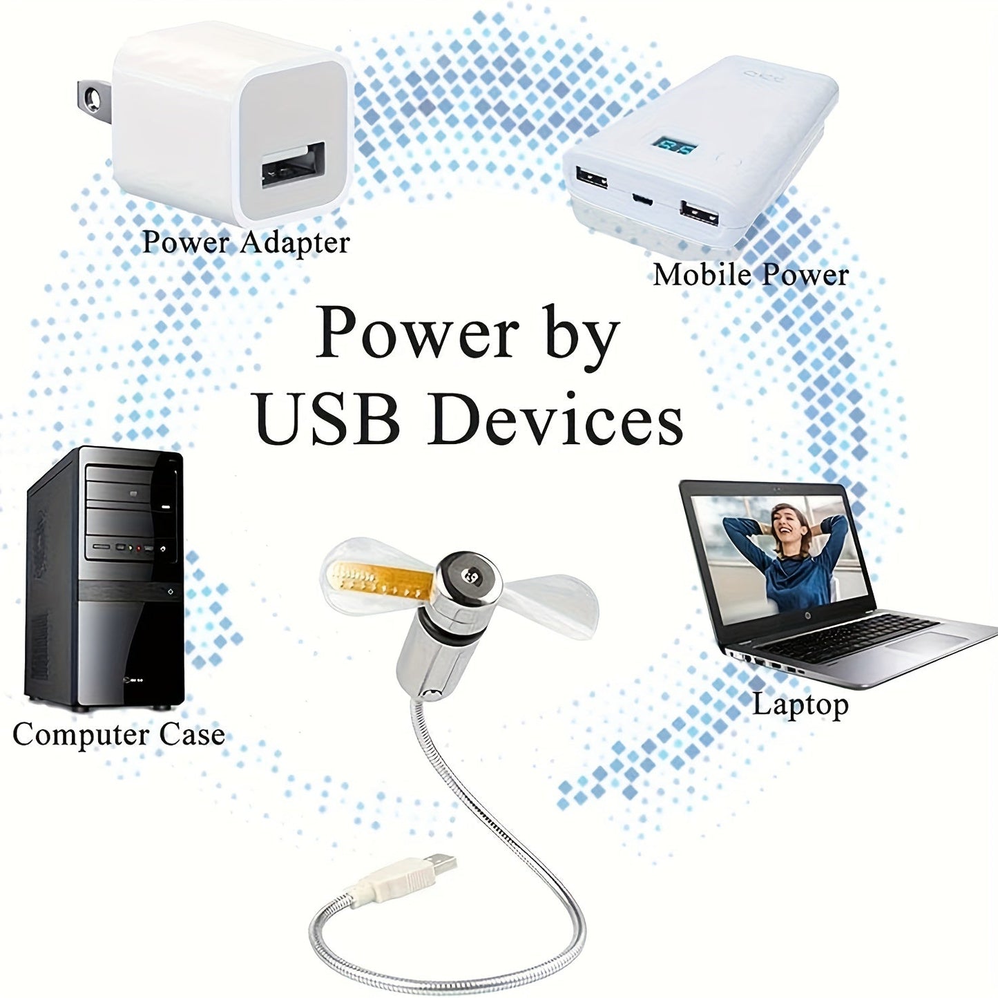 Prijenosni USB LED ventilator za sat s prikazom vremena
