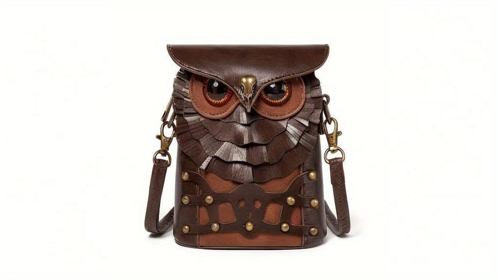 Steampunk mini torbica s motivom sove – Stilski i funkcionalno
