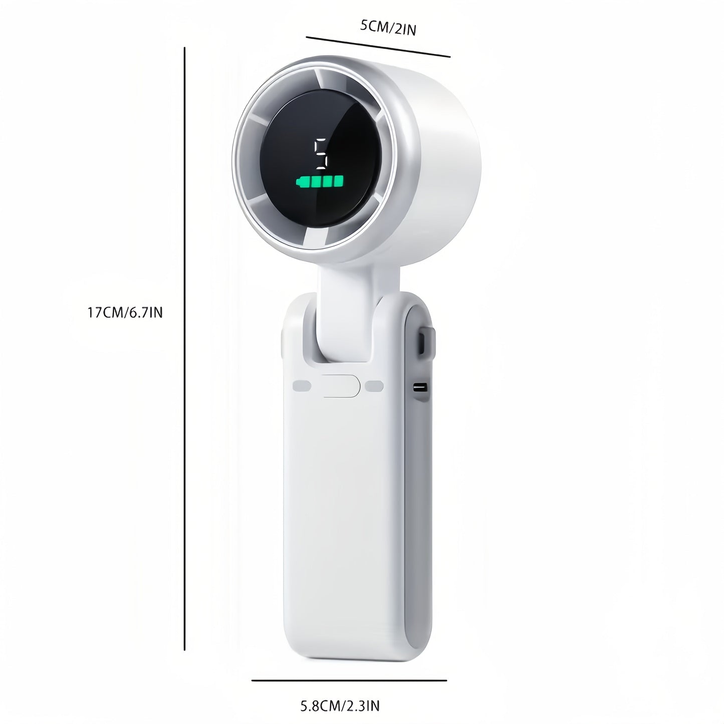 Kompaktni turbo ručni ventilator – 3-u-1 USB punjivi s 5 brzina