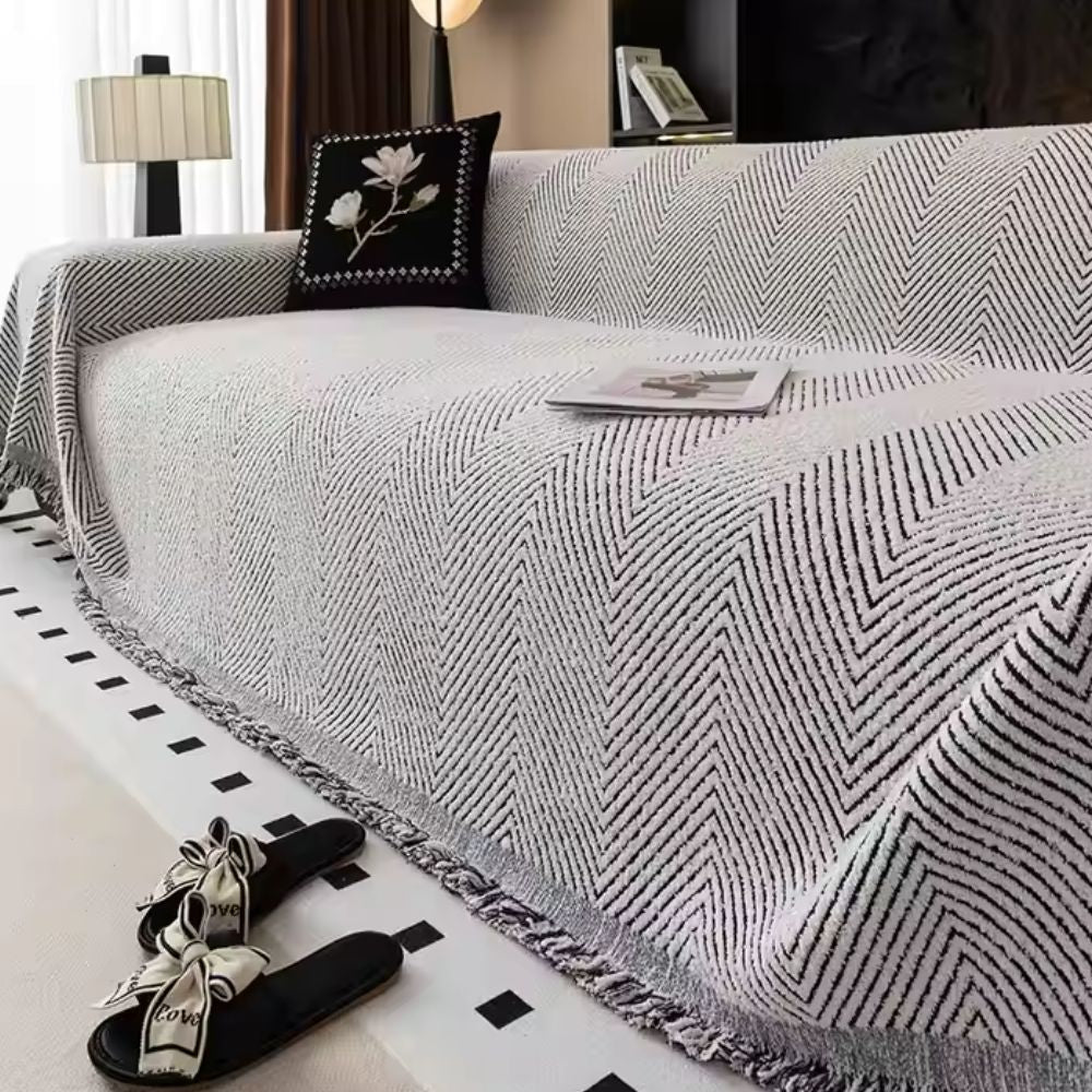 Funda de sofá con estampado de espiga
