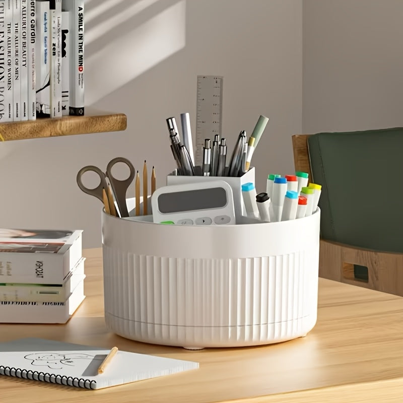 Organizador de escritorio giratorio con 5 compartimentos