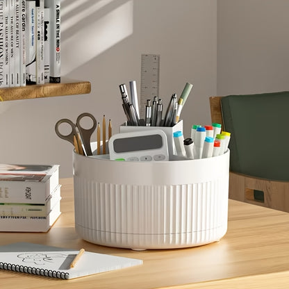 Organizador de escritorio giratorio con 5 compartimentos