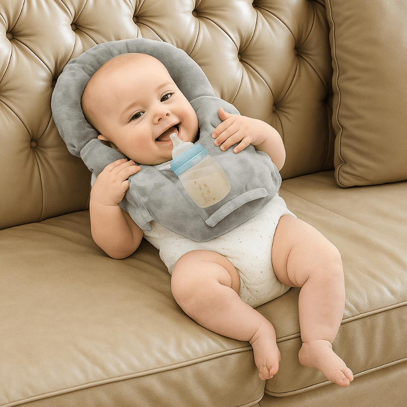 Almohada de lactancia para bebé con portabiberón