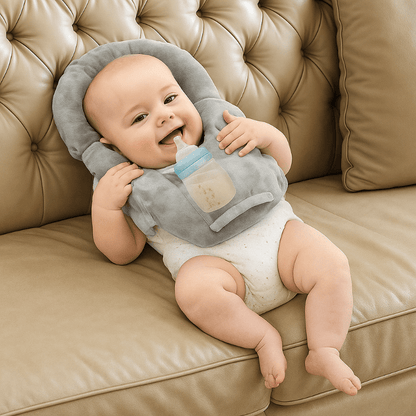 Almohada de lactancia para bebé con portabiberón