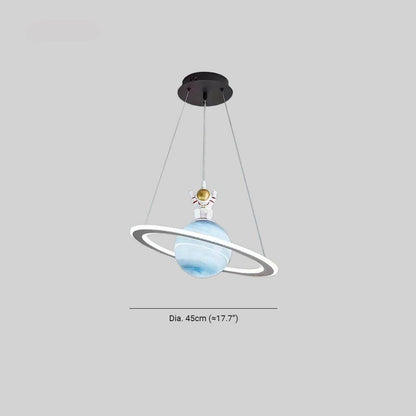 Candeeiro suspenso LED para quarto infantil com design de planeta – atmosfera mágica