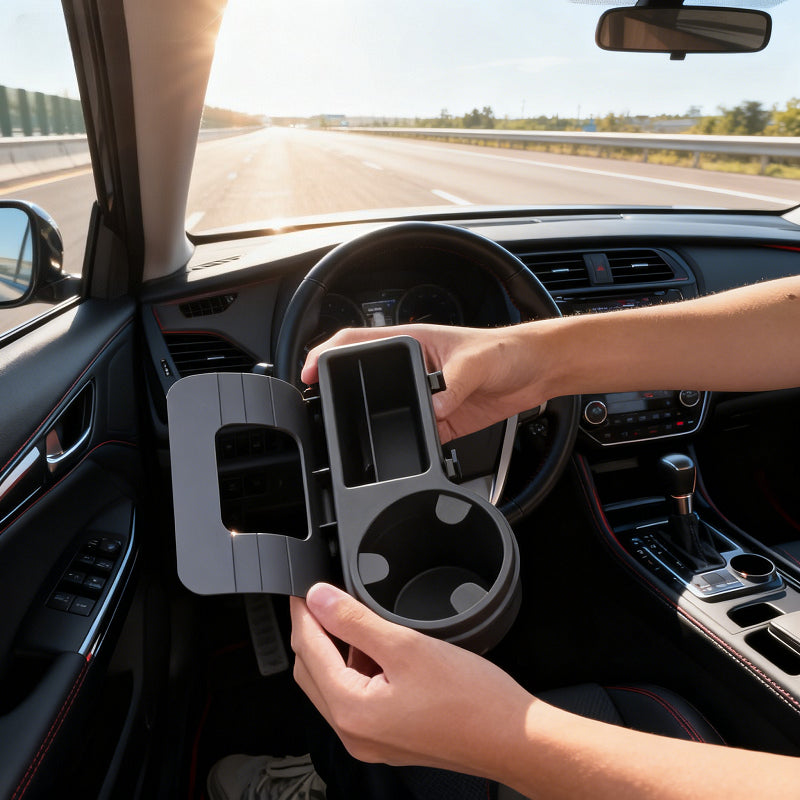 Multifunktionaler Auto-Getränkehalter mit Ablagefach