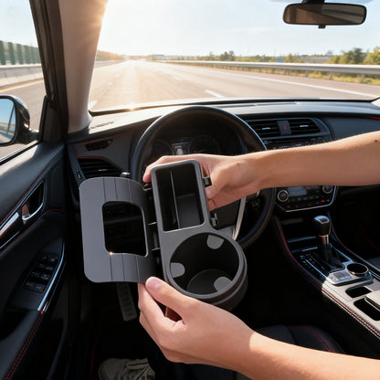 Multifunktionaler Auto-Getränkehalter mit Ablagefach