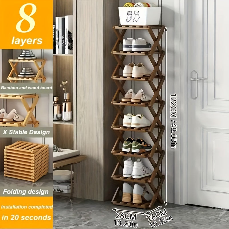 Tanak bambusov stalak za cipele – kompaktan i praktičan za svaki ulaz