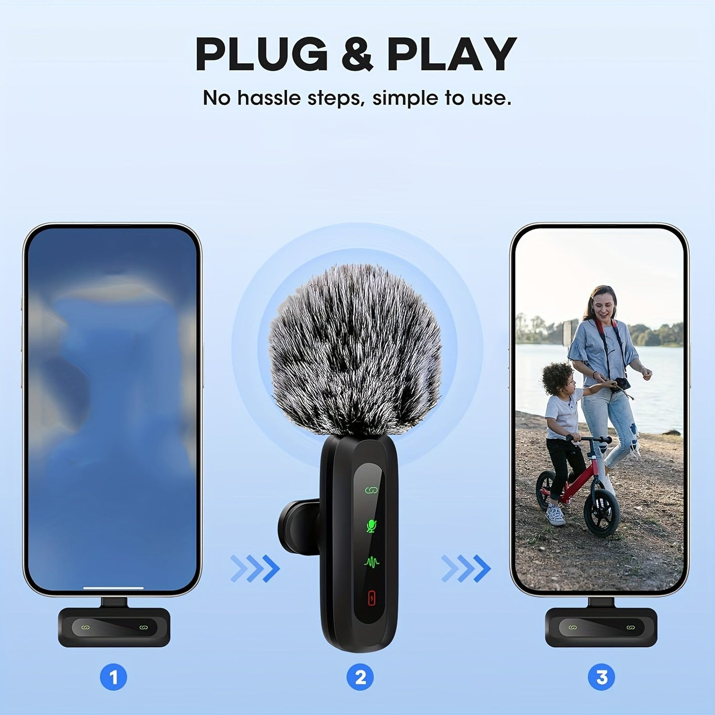 Micrófono de solapa inalámbrico SoundClip: para teléfonos inteligentes y tabletas