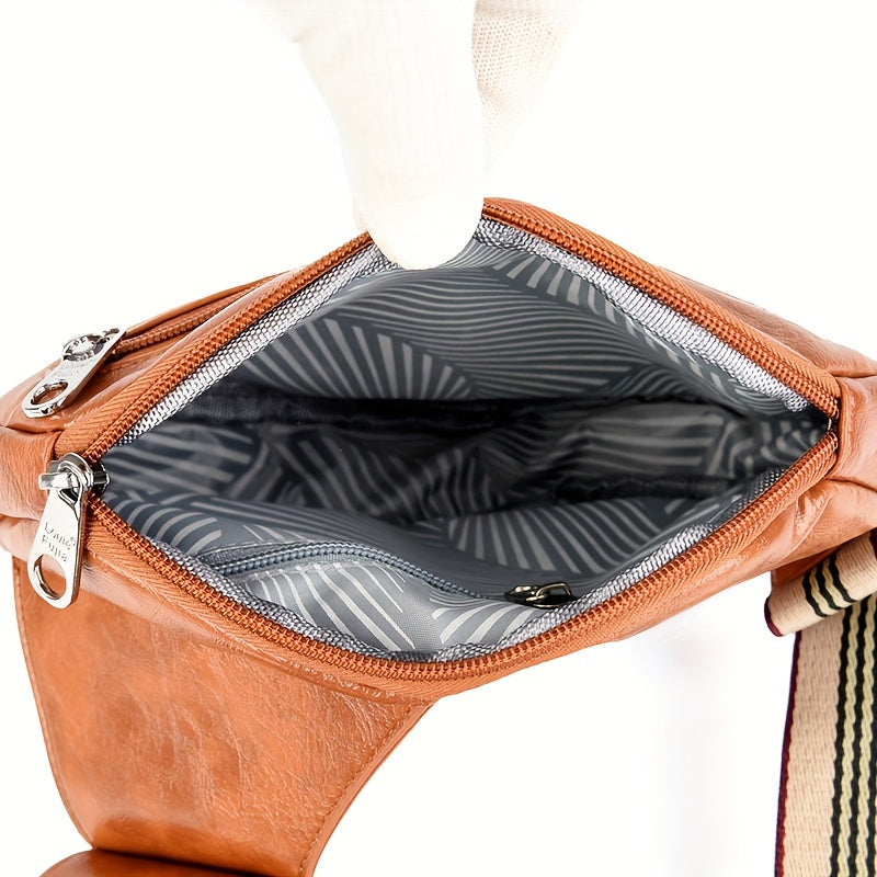 Vintage torba preko ramena od umjetne kože – Podesivi remen sa kopčom
