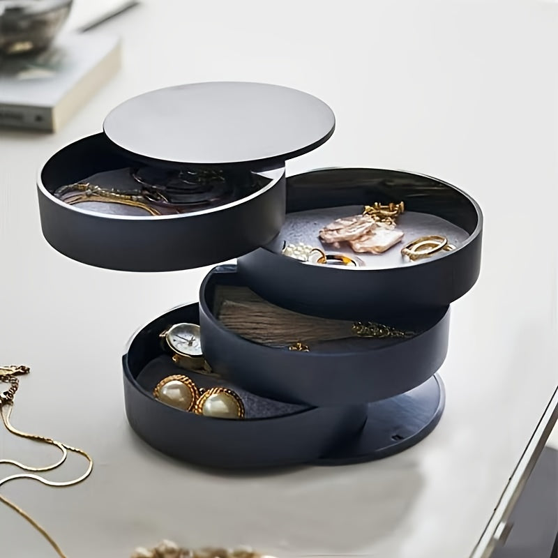 Drehbarer mehrstufiger Schmuck- und Kosmetikorganizer