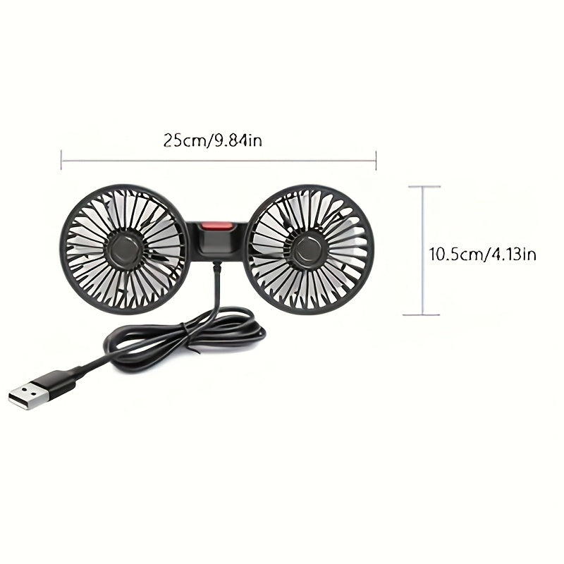 Tragfan dvostruki ventilator za auto – 5-krilni 360° rotirajući ultra tihi