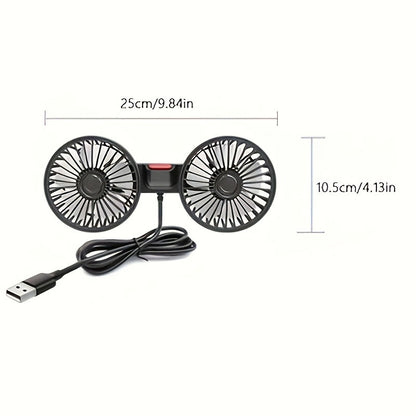 Tragfan dvostruki ventilator za auto – 5-krilni 360° rotirajući ultra tihi