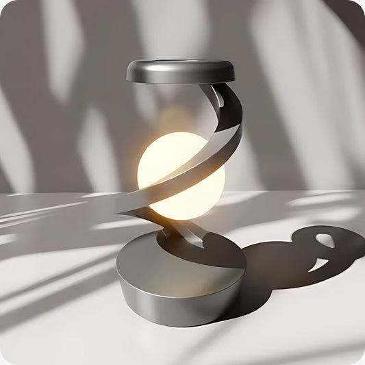 Lámpara de ambiente LumaSpiral: diseño moderno con luz cálida