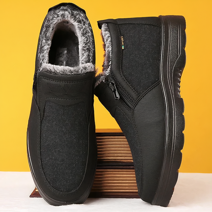 Botas de invierno para hombre con forro cálido y cremallera lateral