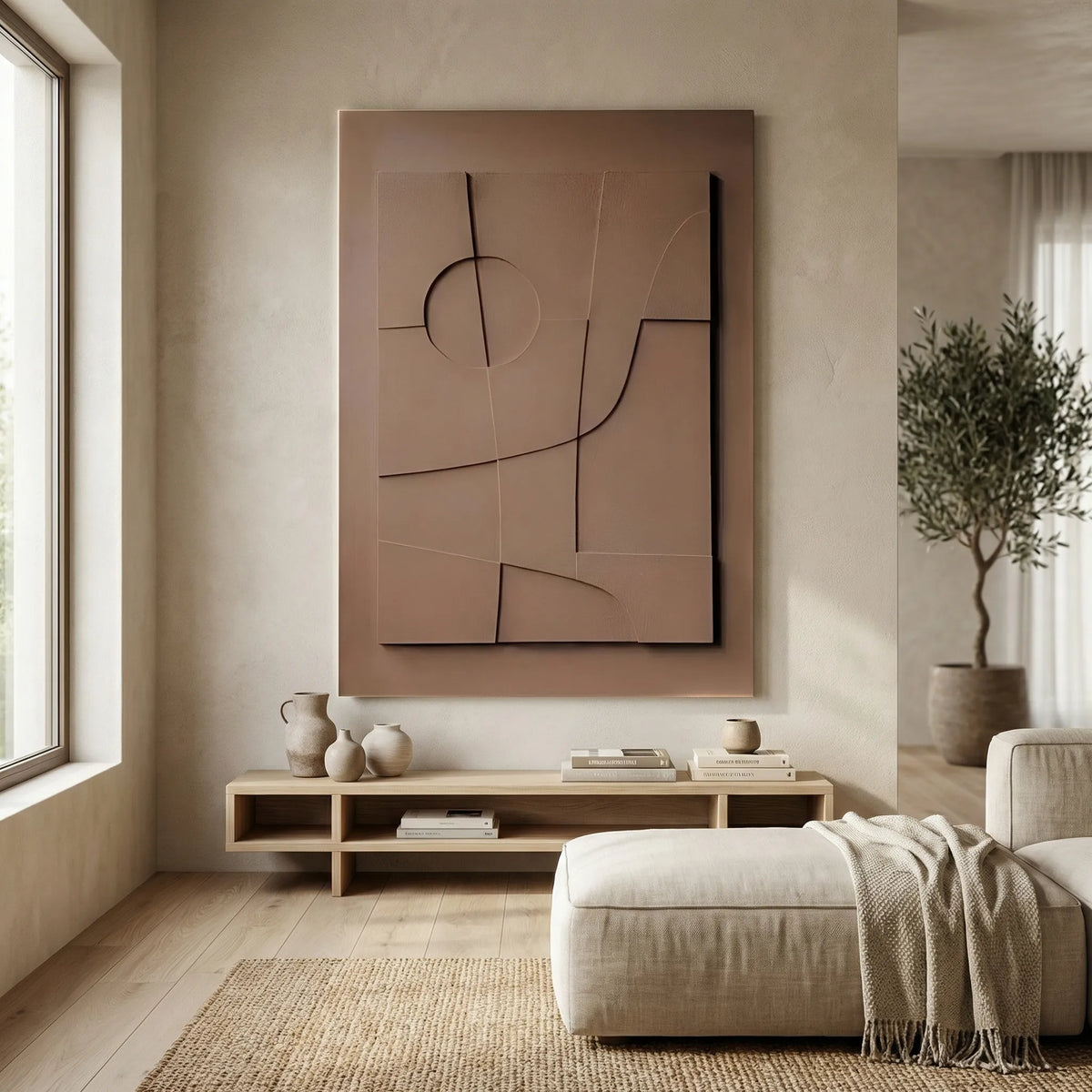Decoración de pared abstracta con efecto geométrico 3D