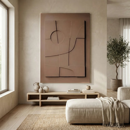 Decoración de pared abstracta con efecto geométrico 3D