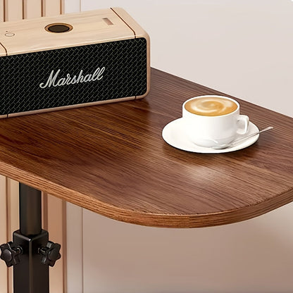Mesa auxiliar regulable en altura con tablero de madera para sofá y cama