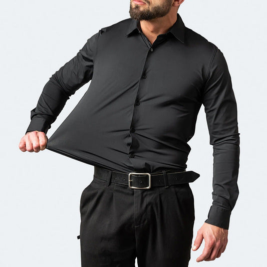 Camisa elástica elegante para hombre: comodidad y clase.