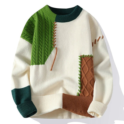 Luna Patchwork pulover – Za moderan i topao izgled