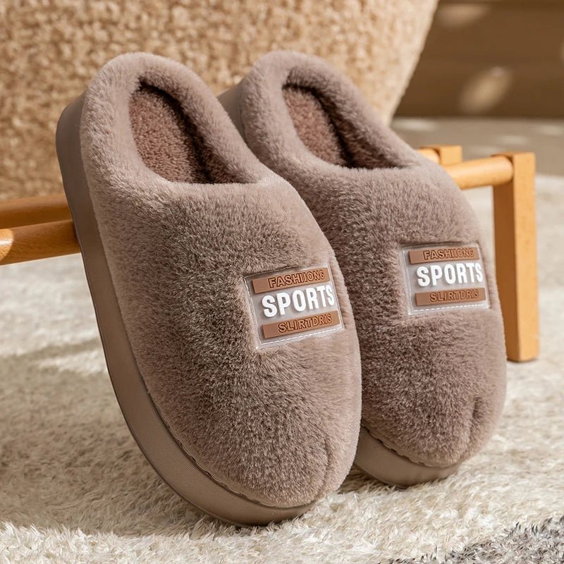 Zapatillas de casa de felpa para mujer con lazos