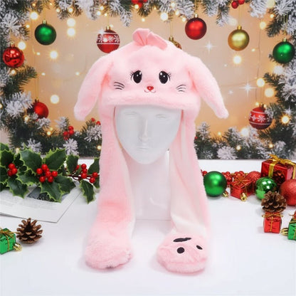 Gorro interactivo de conejo con orejas móviles