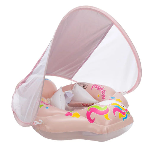 Flotador inflable para bebé con parasol: protección y diversión