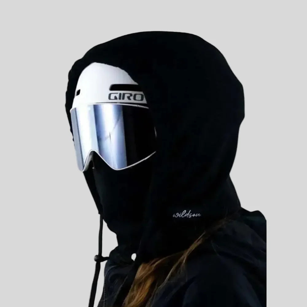 Balaclava de inverno com capuz e proteção facial