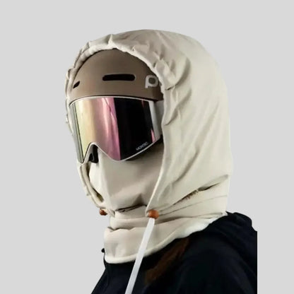Balaclava de inverno com capuz e proteção facial