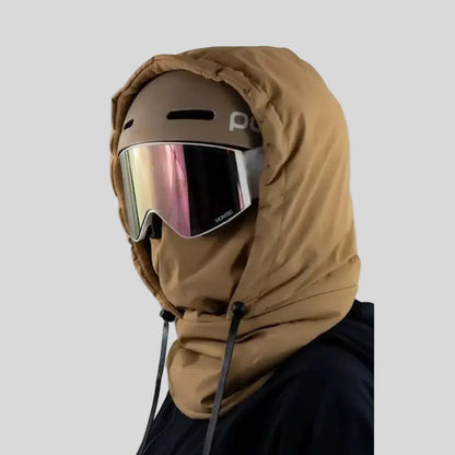 Balaclava de inverno com capuz e proteção facial