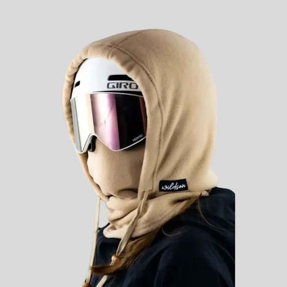 Balaclava de inverno com capuz e proteção facial