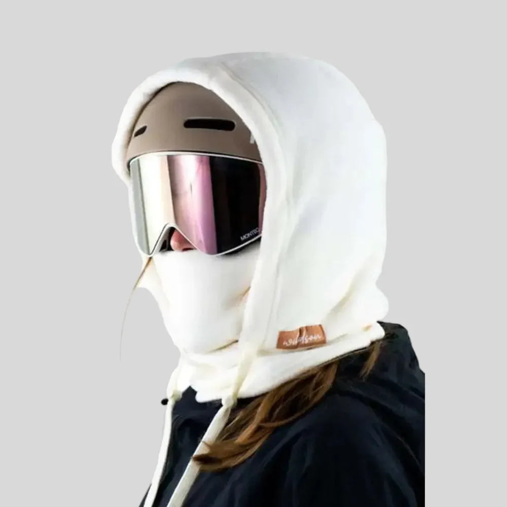 Balaclava de inverno com capuz e proteção facial