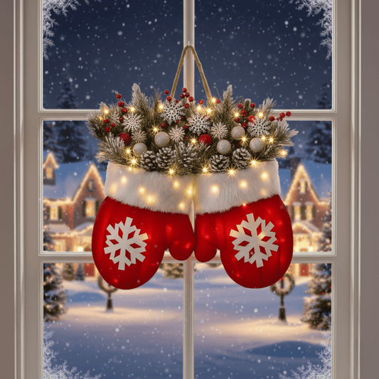 Luvas de Natal iluminadas com temporizador