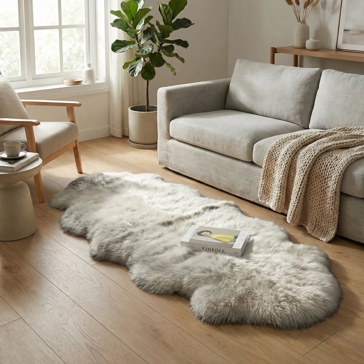 Alfombra mullida de forma orgánica para espacios habitables